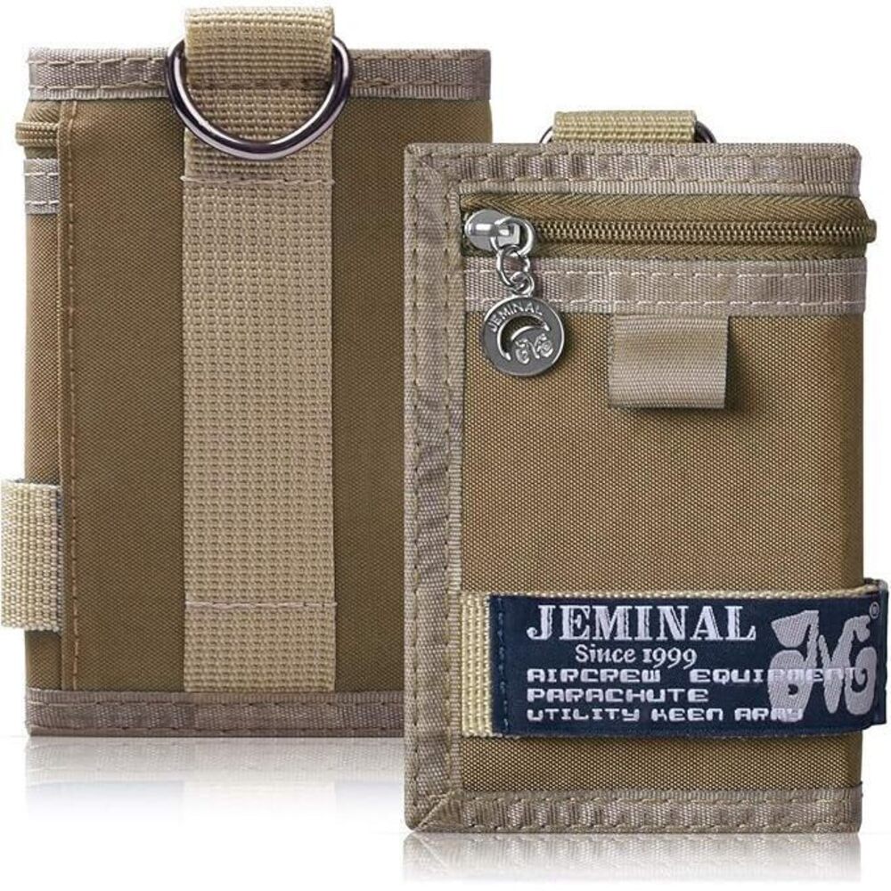 6820 Trifold Wallet Canvas Outdoor Sports Keychain Wallet with Multiple